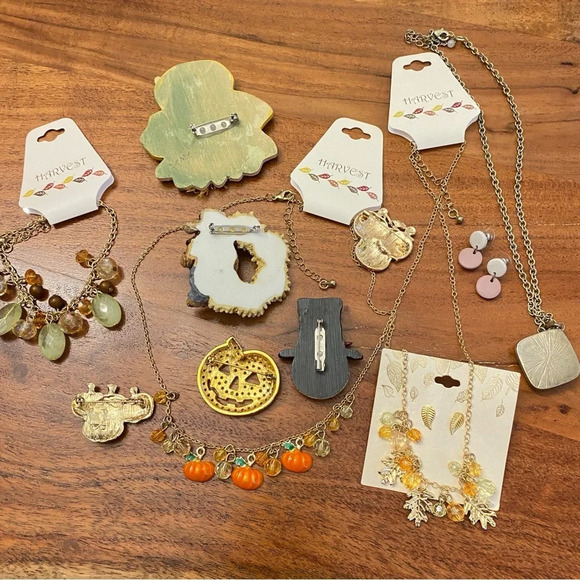 Fall Harvest Thanksgiving Assorted  Lot of Jewelry and Brooches - Picture 5 of 10